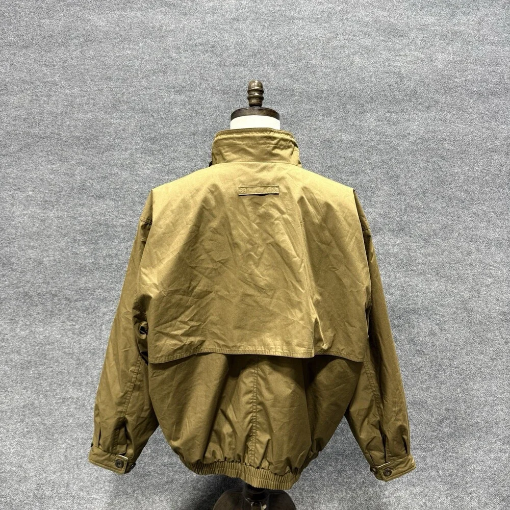 Vintage London Fog FOG Mens Jacket Tan Green Full Zip Bomber Windbreaker Korea
